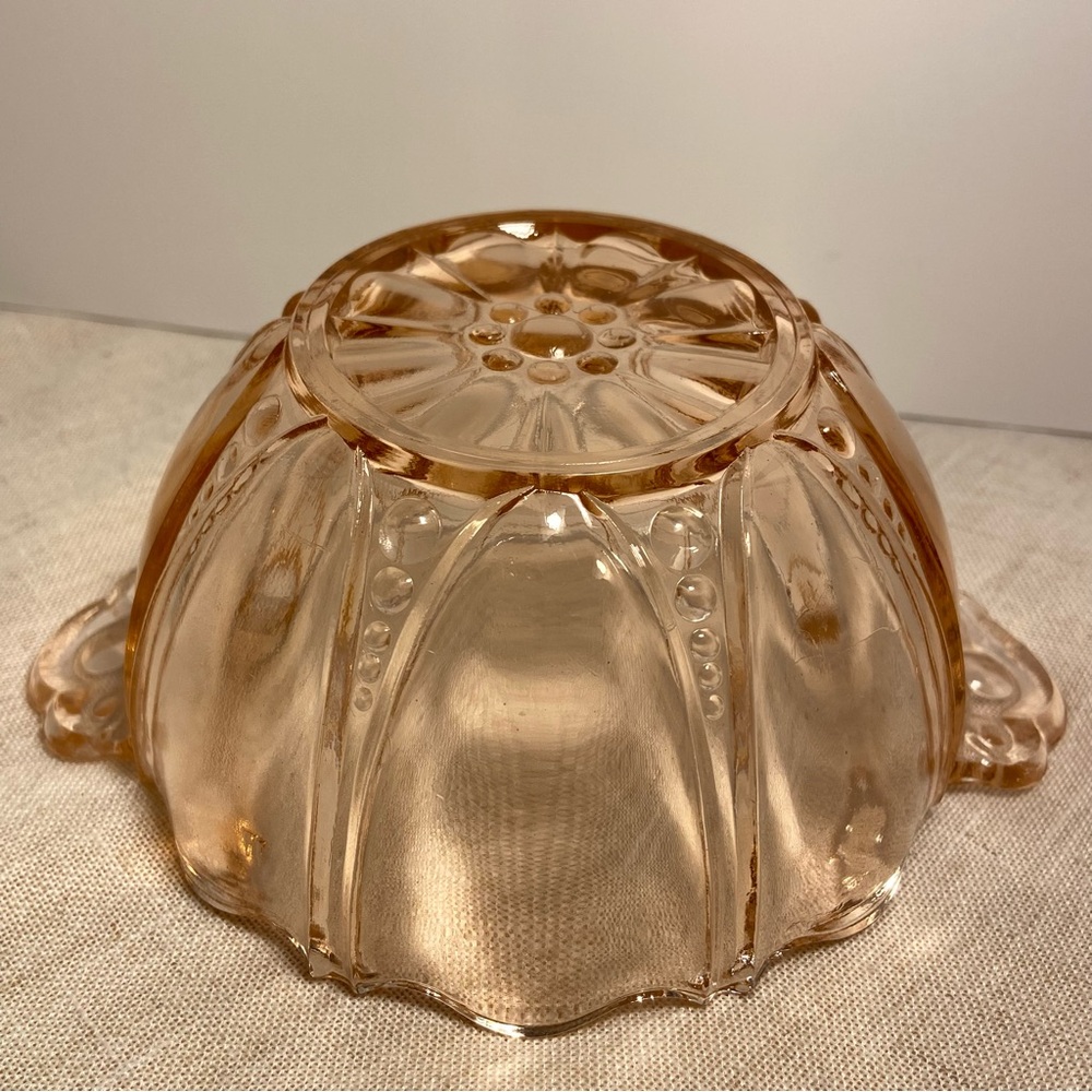 Anchor Hocking Oyster and Pearl Pink Bon Bon Bowl Dish Depression Glass Art Deco - Picture 13 of 16